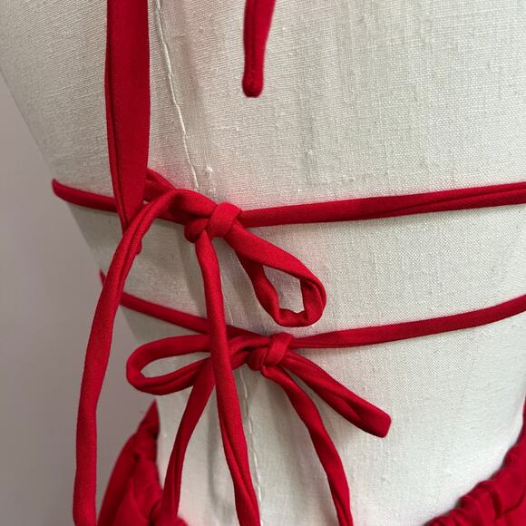 DRA Anthropologie Dress Halter Backless Skater Red Dress Size Small - Picture 6 of 7